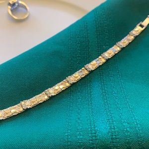 Vintage Nugget and CZ bracelet